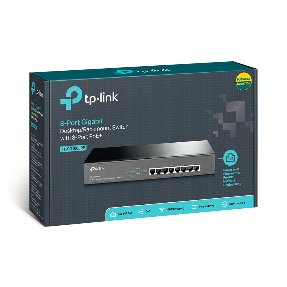 TP-Link TL-SG1008PE PoE Switch 8 Port gigabit Full PoE 13" Rackmount
