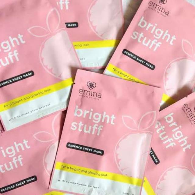 `ღ´ PHINKL `ღ´ ╰☆☆ 𝔢мιℕά ☆☆╮  Emina bright stuff face sheet mask pemutih wajah cocok untuk remaja