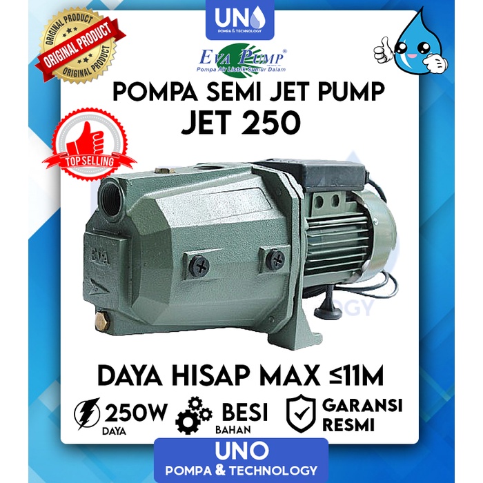 Pompa air Eva Pump Semi Jet 250 | Setara dengan Pompa Shimizu Semi Jet 250