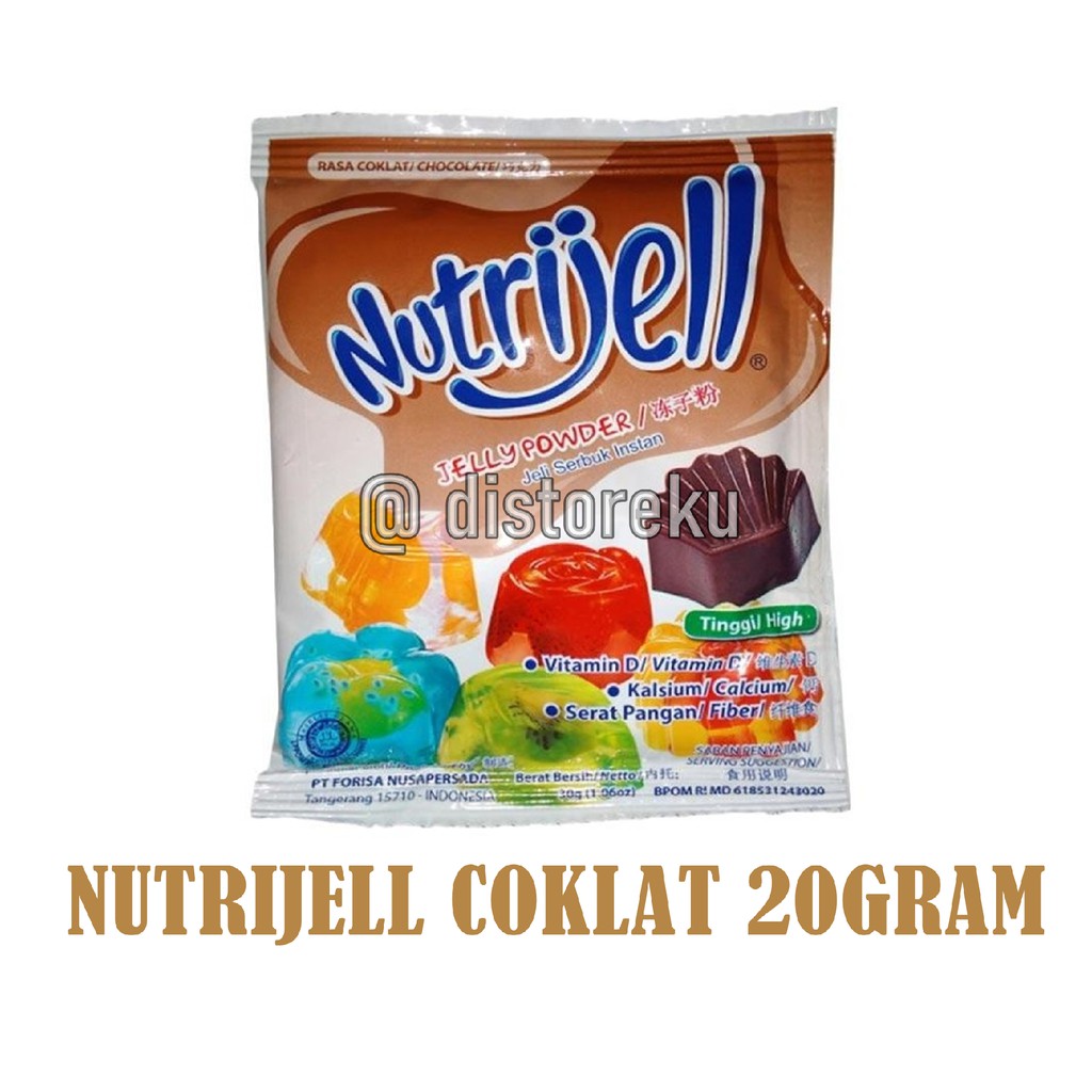 TERMURAH Nutrijel agar&quot; Jelly Powder Nutrijell ekonomis Rasa coklat chocolate 20 gr