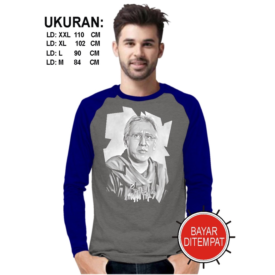 KAOS PRIA REGLAN LENGAN PANJANG/IWAN FALS/KAOS DISTRO/KAOS FASHION/KAOS TREND MASA KINI