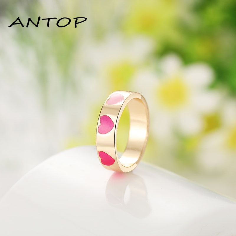 Fashion Sederhana Macarons Bohemian Kartun Cincin Cinta Smiley Bunga Bintang Seri Cincin Pasangan ANTOP
