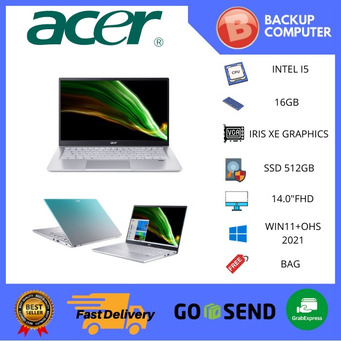 ACER SWIFT 3 INFINITY 4 SF314 EVO I5 1135G7 16GB 512SSD IRISXE W11+OHS21 14.0FHD IPS FP OCE BLU -511