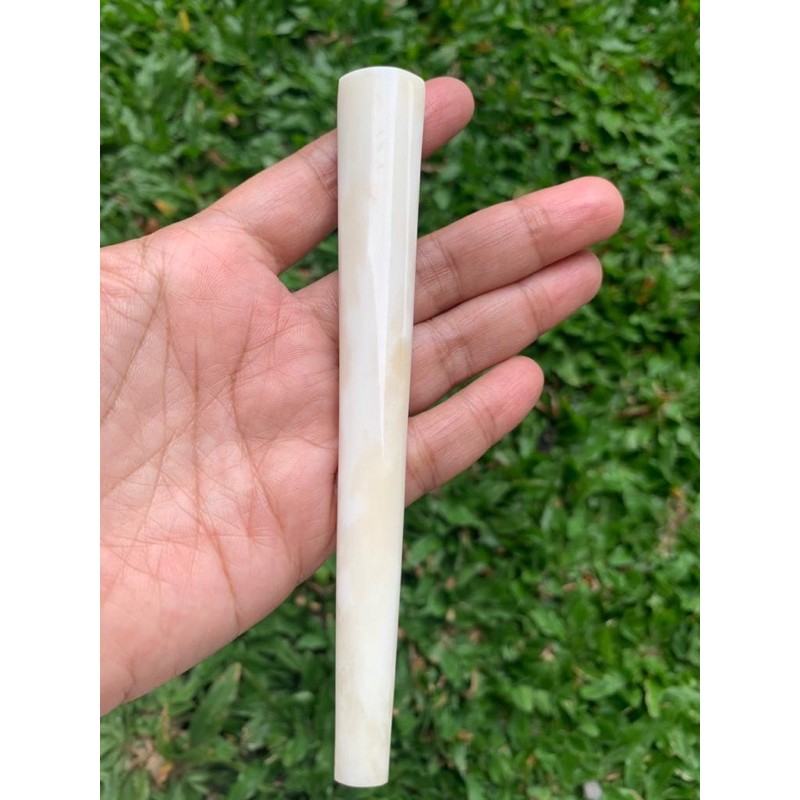 pipa rokok tulang sapi putih / pipa once tulang sapi original model duyung panjang  11cm  RASA GURIH