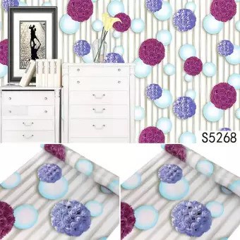 Walpaper Dinding Wallpaper Stiker Dinding Motif Fire Ball Warna Soft Wallpaper Ruang Tamu Aesthetic