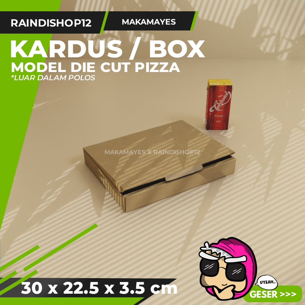 

(MIN 5 PCS) BOX 30 X 22.5 X 3.5 CM KARDUS DIE CUT PIZZA KEMASAN PACKAGING KADO