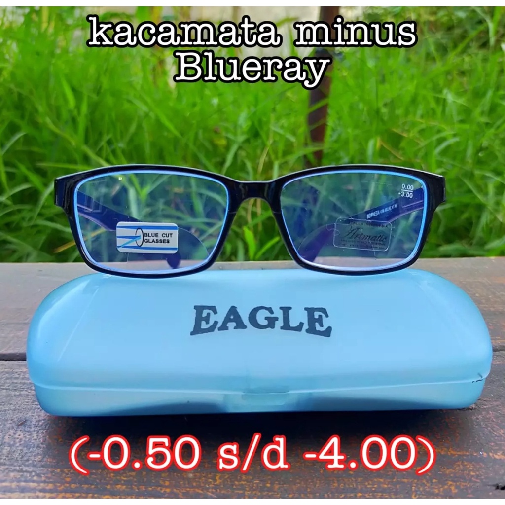 KACAMATA MINUS ANTI RADIASI PRIA WANITA MINUS 0.50 S/D 4.00 FREE BOX DAN LAP MICROFIBER