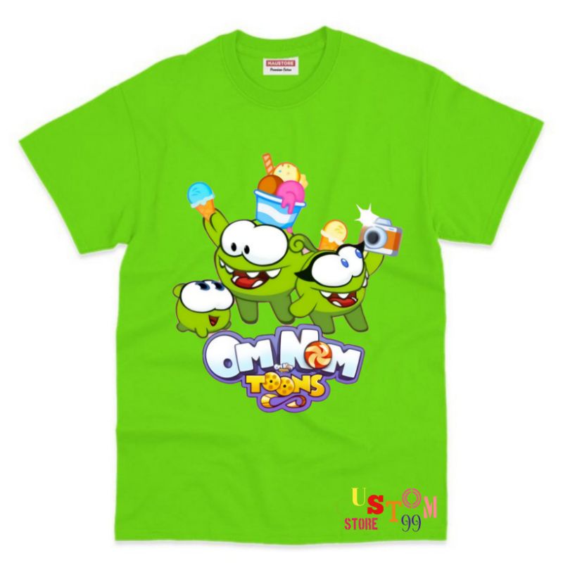 BAJU KAOS OM NOM TOONS ANAK TERBARU BAHAN PREMIUM FREE NAMA