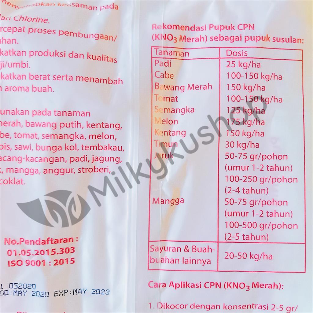 PUPUK KNO3 MERAH CPN 15-0-14 PAK TANI TANAMAN KEMASAN PABRIK 1 KG