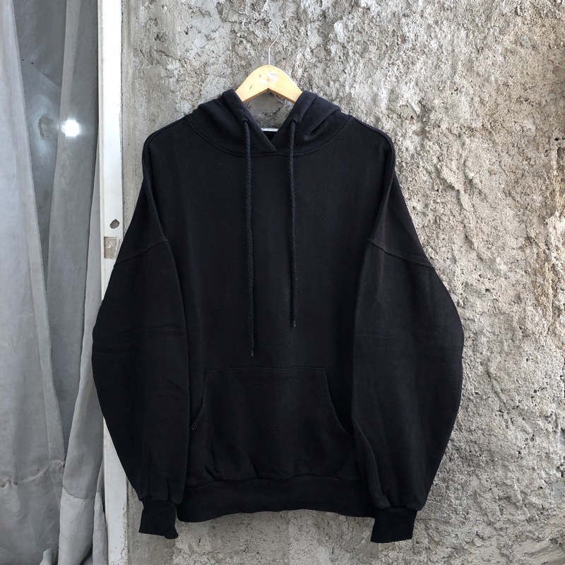 black hoodie YM family Korean