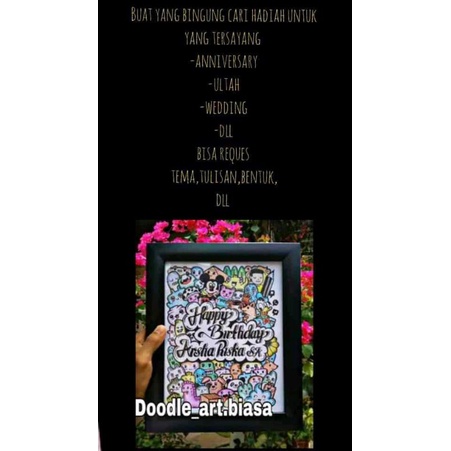 kado unik doodle art bisa reques nama tanggal karakter bisa untuk wedding ulang tahun anyvesary dll 