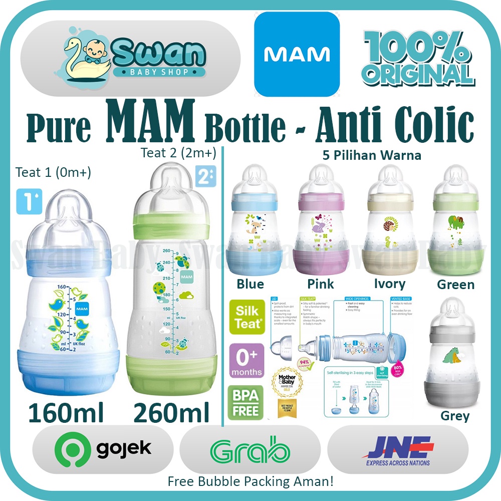 MAM Anti colic Bottle / Pure MAM / Botol Susu Bayi MAM