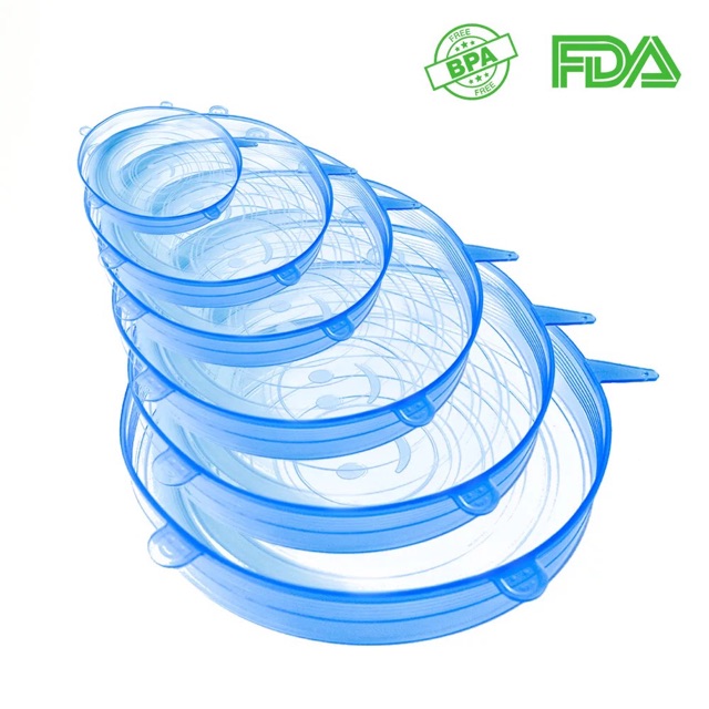 Silicone Lid 6 In 1 Food Cover 6 In 1 Silikon 6in1 Bowl Cover Strecth Flexible