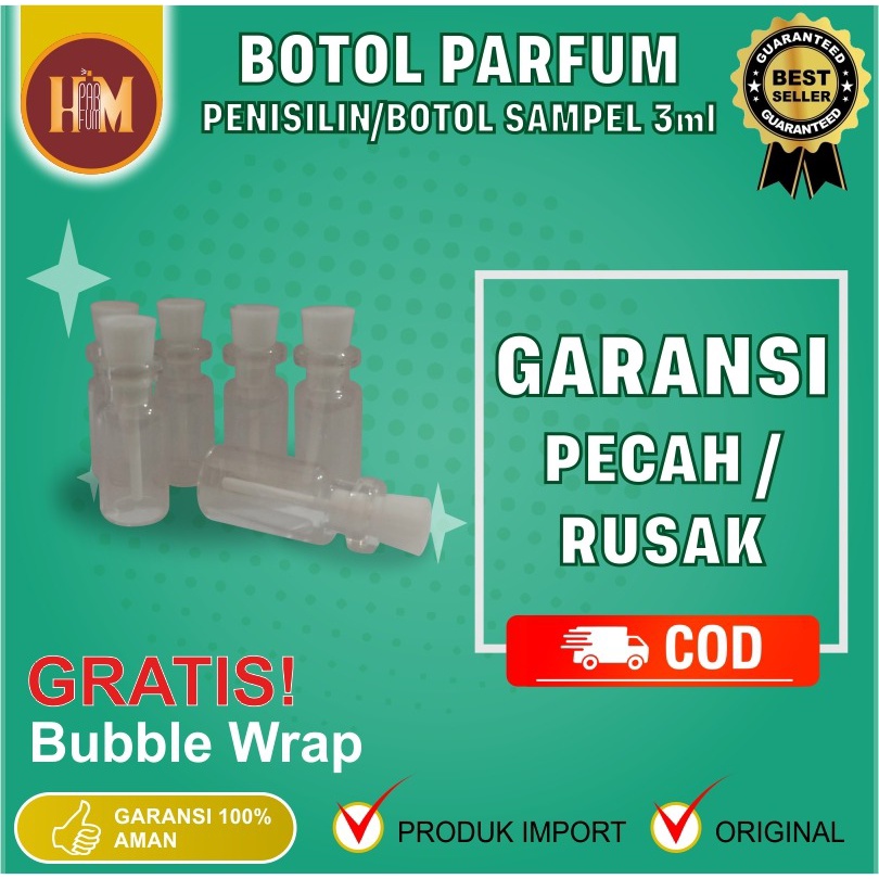 BOTOL HM Parfum | Botol KB ukuran 3ml | Botol Minyak Wangi Oles | Botol Parfum kaca ukuran kecil | B