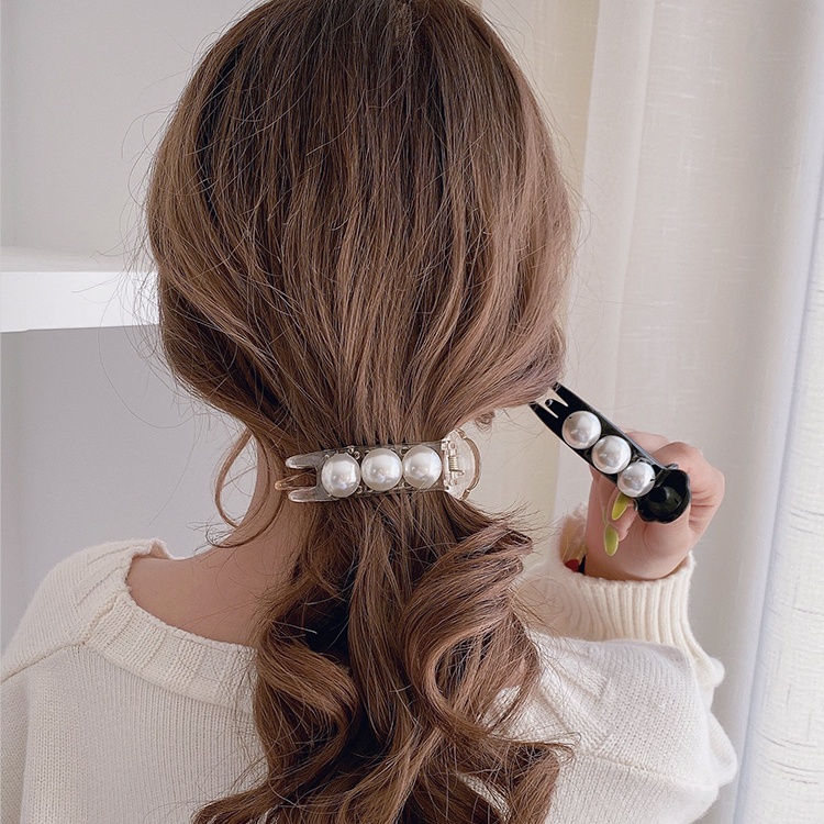 Jepit Rambut Mutiara Elegant Hair Claw Clip Simple Style Accessories