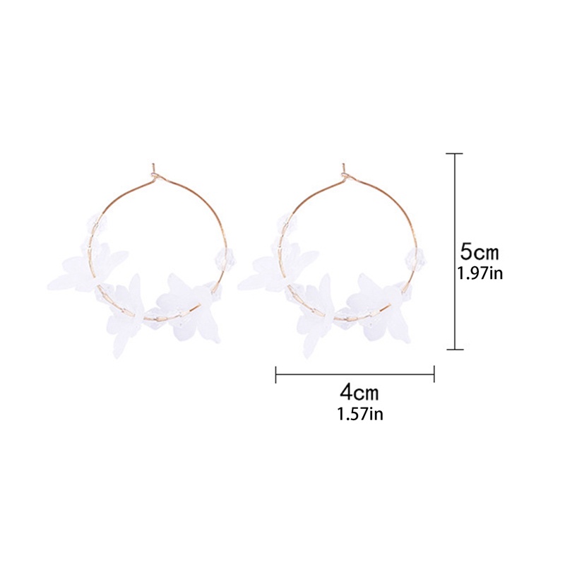 Anting Bentuk Kelopak Bunga Gaya Korea Untuk Wanita