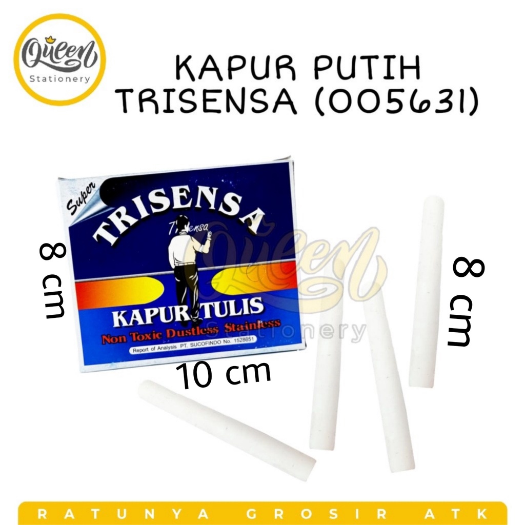 

KAPUR PUTIH TRISENSA (005631)/KAPUR TULIS/KAPUR MURAH/KAPUR PAPAN/WHITE CHALK