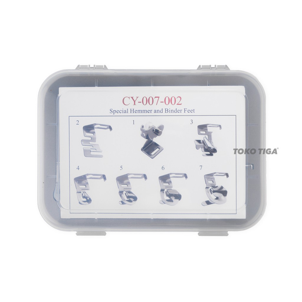 Special Hemmer &amp; Binder Set CY-007-002 Isi 7 Pcs (Mesin Jahit Portable)