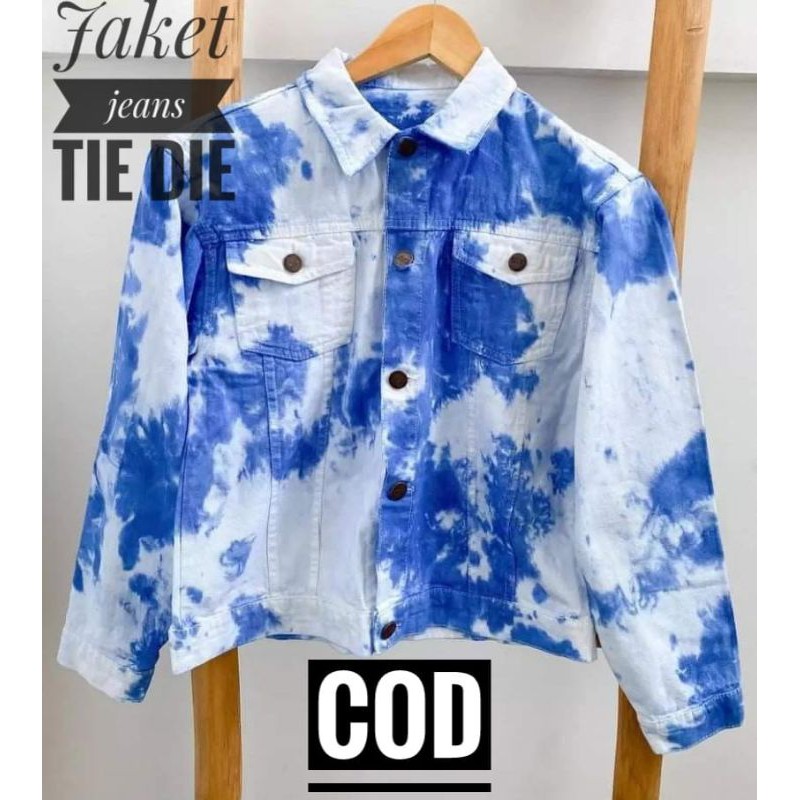 jaket jeans tie die/JAKET WANITA JEANS TIE DIE