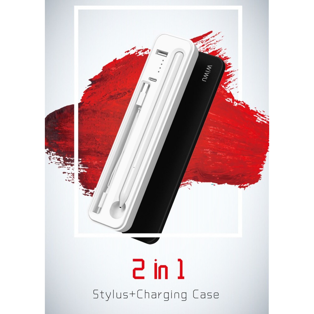 WIWU 2-in-1 Stylus and Wireless Charging Case 3000mAh Built-in Battery