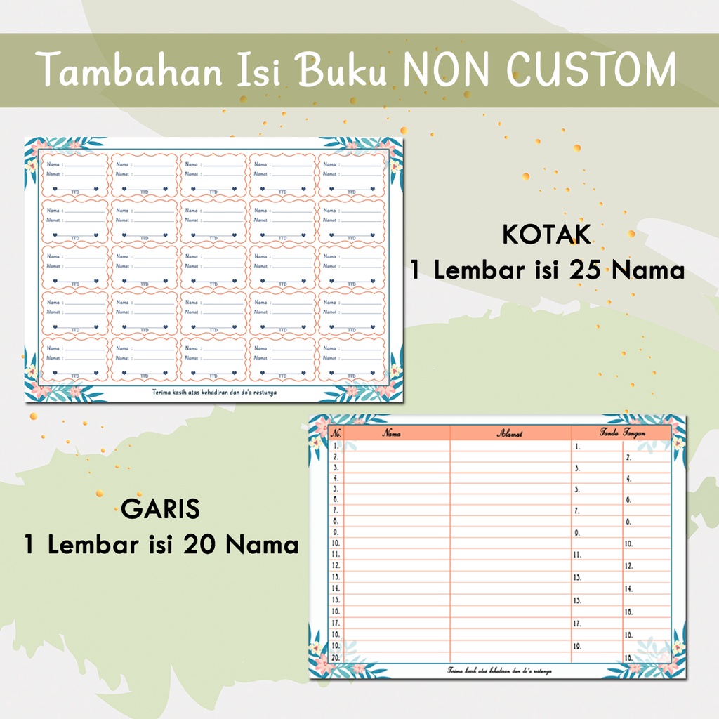 

Isi Buku Tamu NON CUSTOM