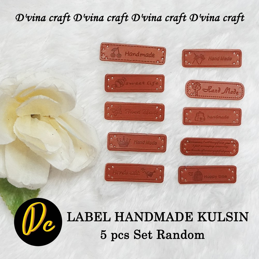 5 Pcs Label Handmade Kulit Sintetis (Kulsin) Random