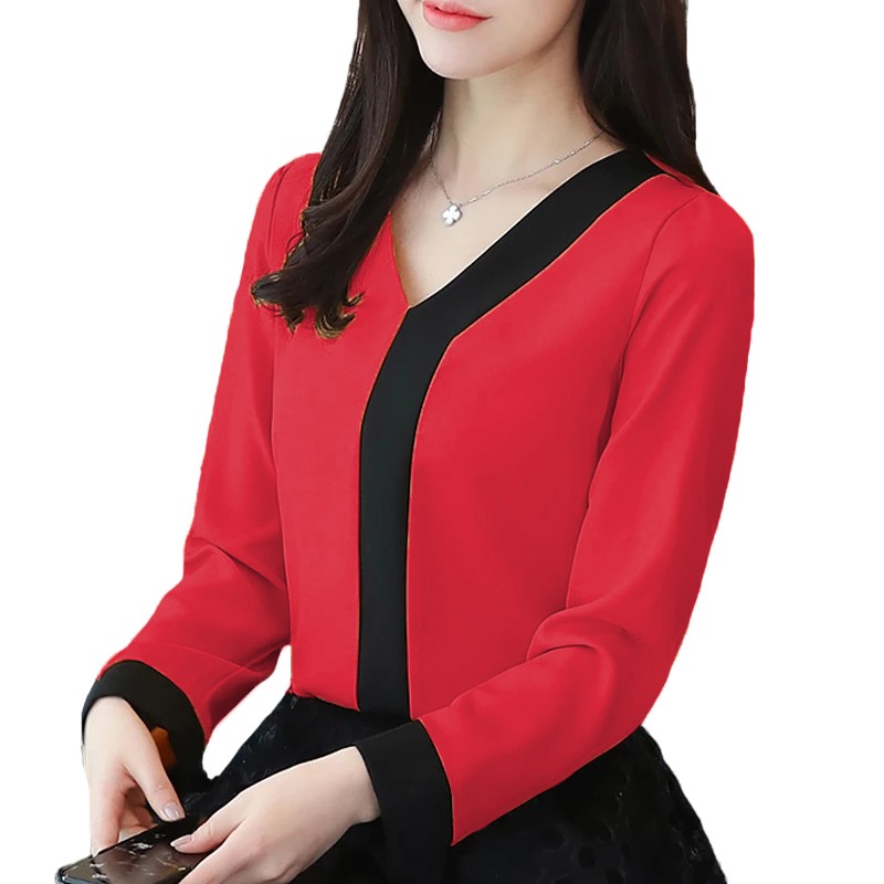 Blouse Tangan Panjang Wanita Gaya Korea Model Terbaru - XSHOP Titin