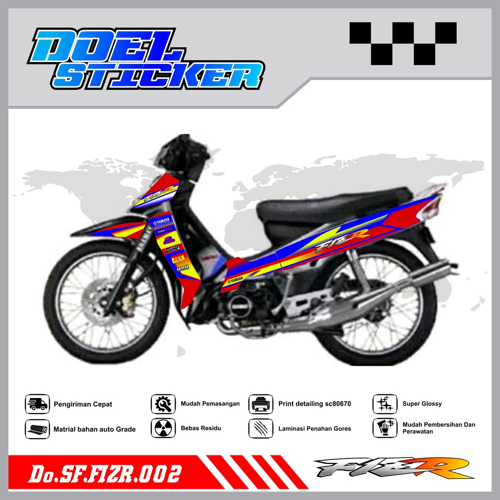 STICKER STRIPING FIZ R - STICKER STRIPING LIST VARIASI HOLOGRAM , CROME FIZ R DOEL 002