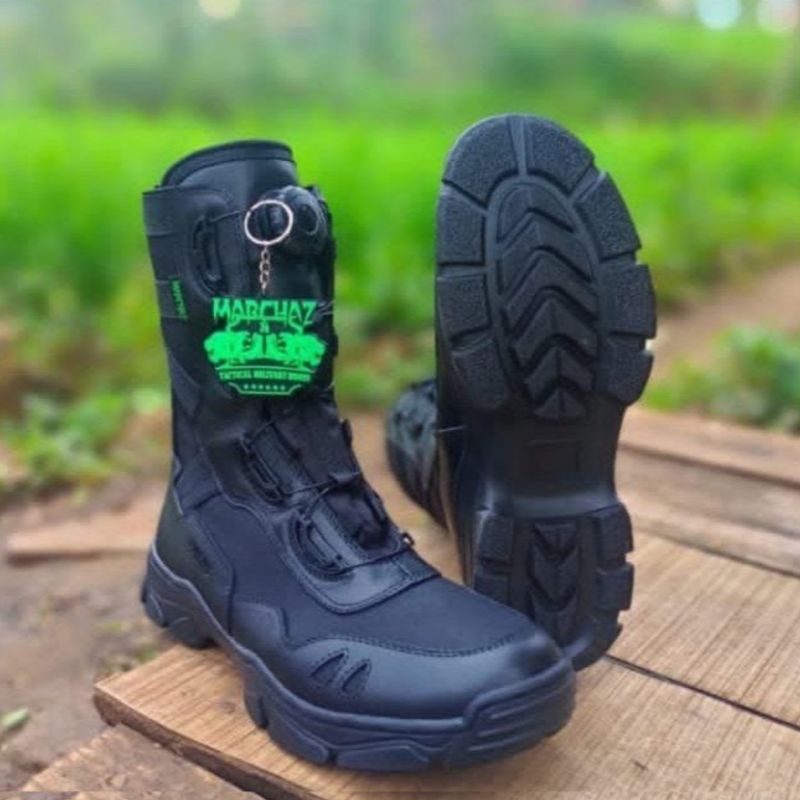 SEPATU PDL TALI PUTAR MODEL TERBARU MERK MARCHAZ BAHAN KULIT SAPI ASLI SEPATU PDL DINAS LAPANGAN TNI POLRI SECURITY SATPAM SEPATU BOOTS PRIA WANITA