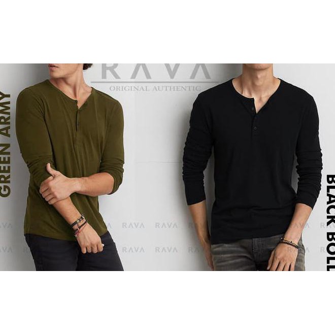 

Baju Kaos Pria Henley Lengan Panjang Misty By Rava (Best Seller) - Hijau Tua, S