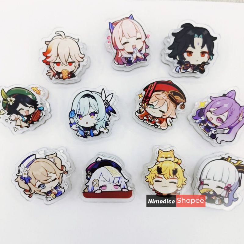 Penjepit Binder Klip Genshin Impact Akrilik Karakter Anime Lucu untuk Kado Hadiah Gift Merchandise U