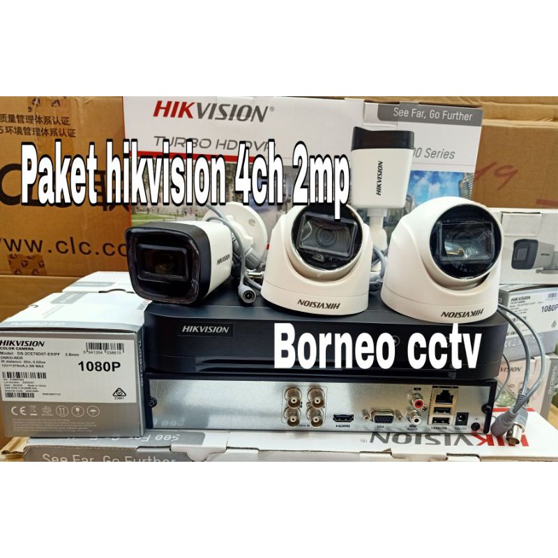 Paket cctv hikvision 4ch 2mp full hd 1080p komplit tgl pasang