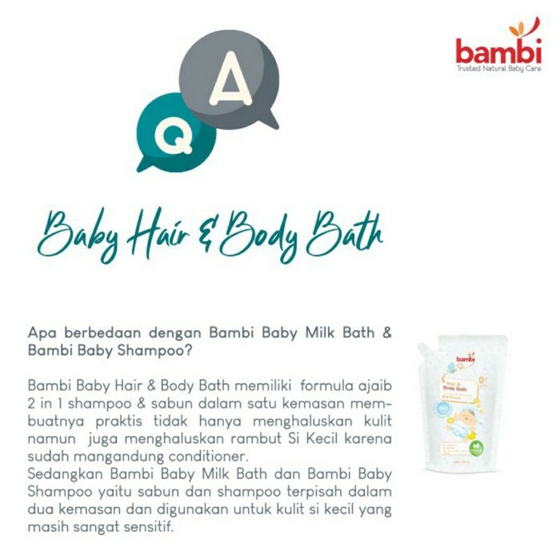 Bambi Baby Hair &amp; Body Bath 450ml REFILL