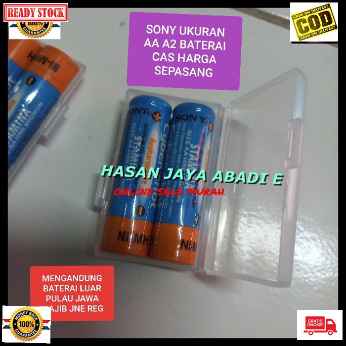 G282 sony A2 AA baterai 1,2V volt battery batere cas casan charger charging Rechargeable Lithium batu baterry universal multi elektonik batery multifungsi charge Batteries batray mainan mic  BATERAI BISA GI GUNAKAN SEGALA ELEKTRONIK  Harga SEPASANG  3200