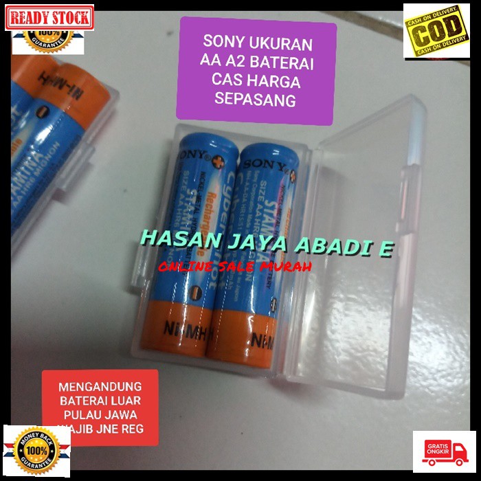 G282 sony A2 AA baterai 1,2V volt battery batere cas casan charger charging Rechargeable Lithium batu baterry universal multi elektonik batery multifungsi charge Batteries batray mainan mic  BATERAI BISA GI GUNAKAN SEGALA ELEKTRONIK  Harga SEPASANG  3200