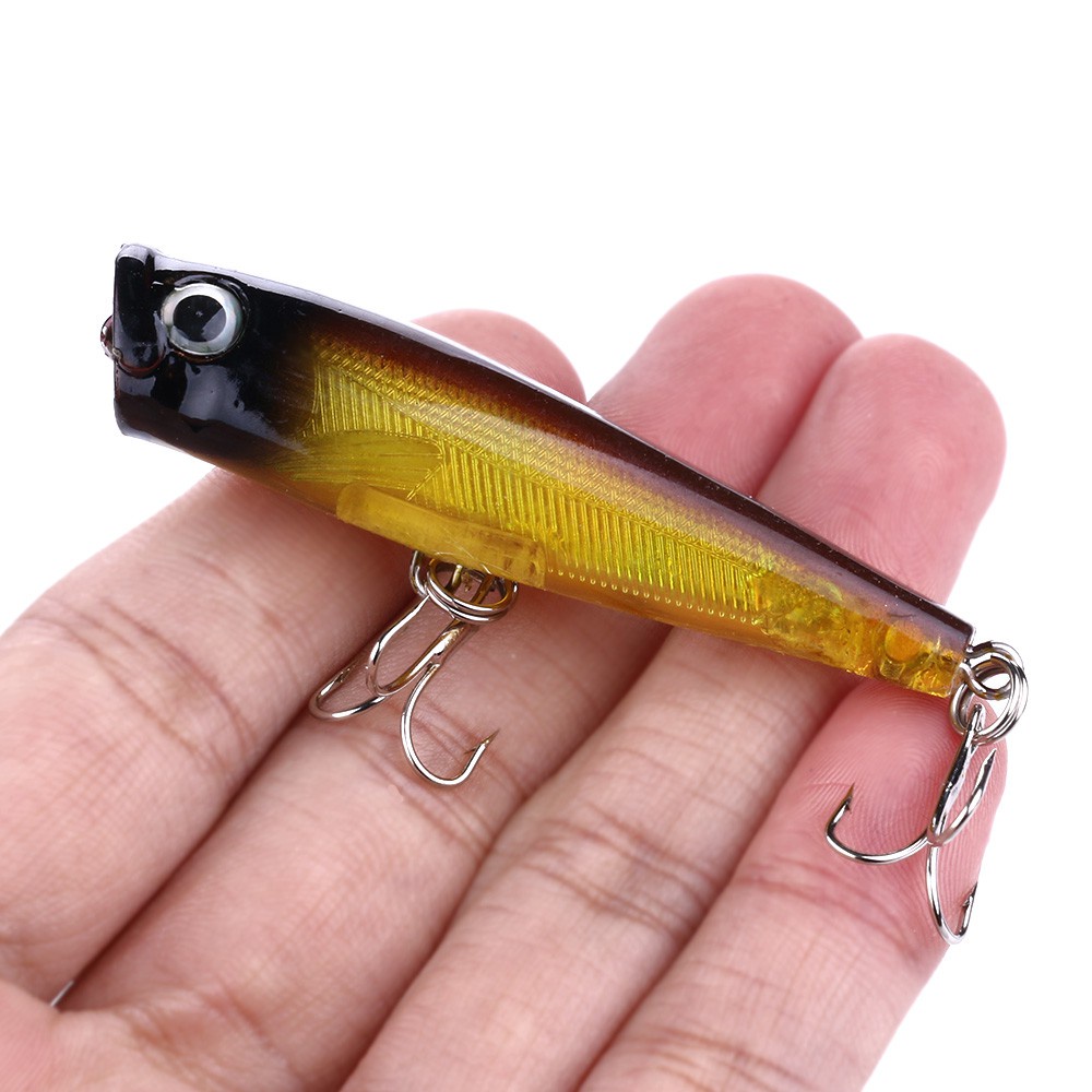 HENGJIA 4PCS/Lot Floating Fishing Lures 6.5CM 6.6G Popper Hard Artificial Bait Topwater Crankbait Tackle