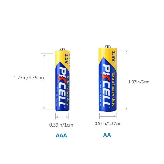 Baterai AAA 2 Pcs PKCELL R03P 1.5V Extra Heavy Duty Battery