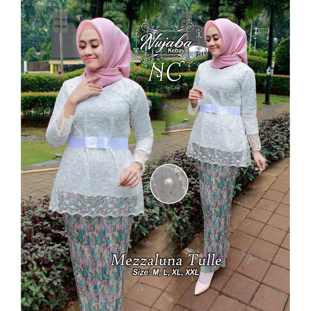 KEBAYA MEZZALUNA TULLE SET/KEBAYA ORIGINAL/KEBAYA MURAH/KEBAYA WISUDA/KEBAYA TERBARU/ROK PLISKET