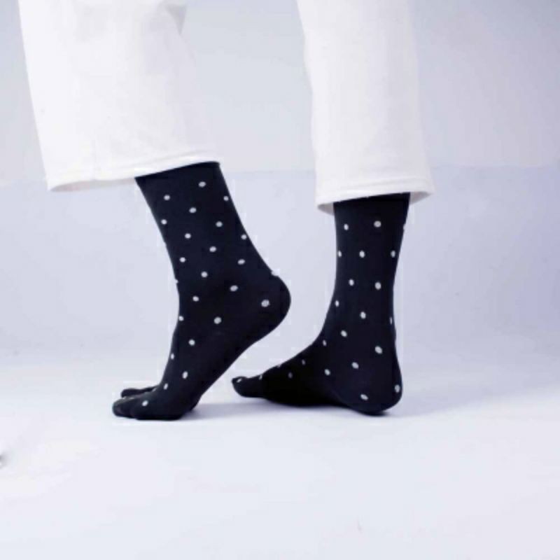 Kaos Kaki SOKA Essentials Polkadot - Kaos kaki Jempol Pendek Size M Motif-M-Black|Hitam