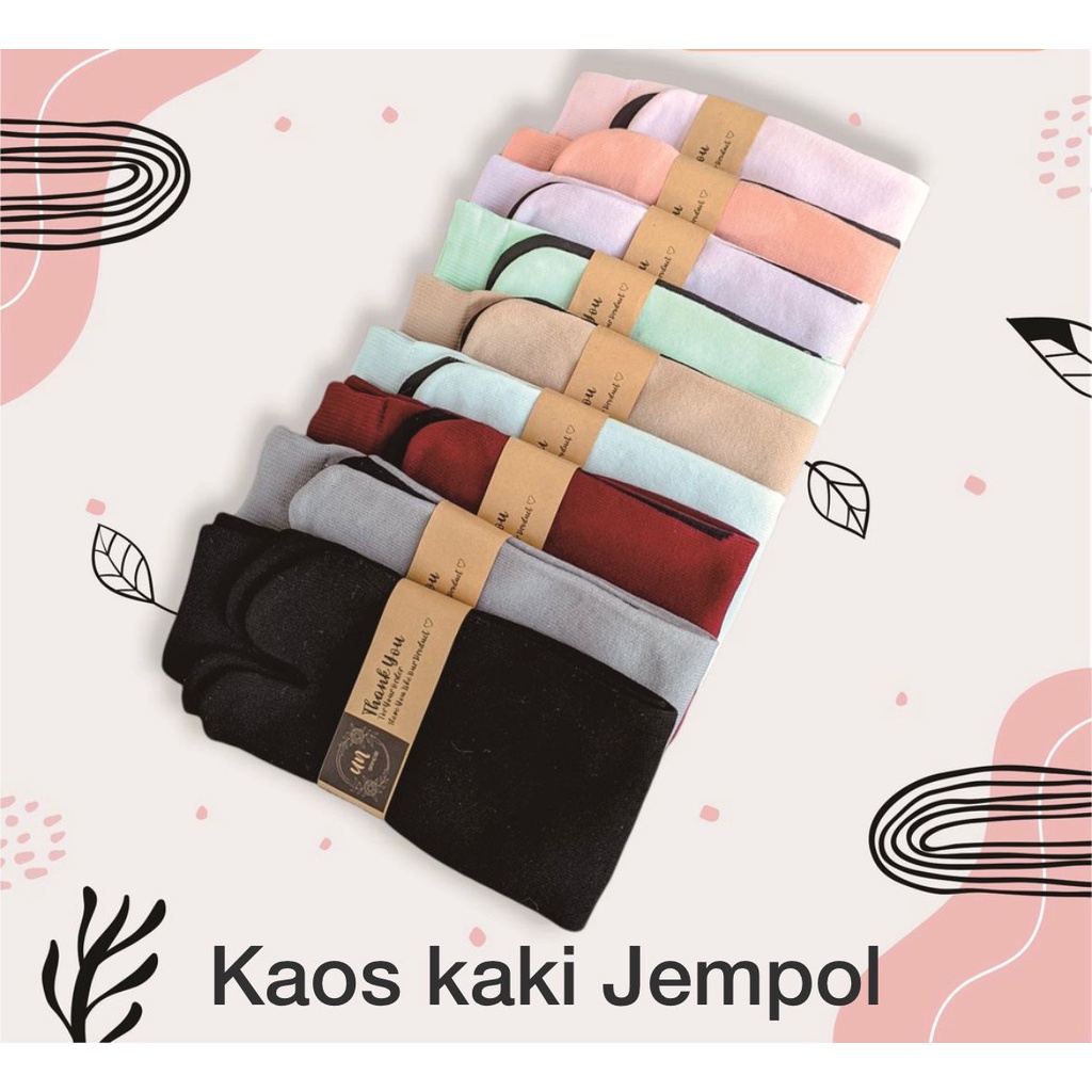 (COD)Kaos Kaki Jempol BAHAN NYLON TEBAL / Kaos Kaki Muslimah / Kaos Kaki Wanita / Tapak Hitam PREMIUM