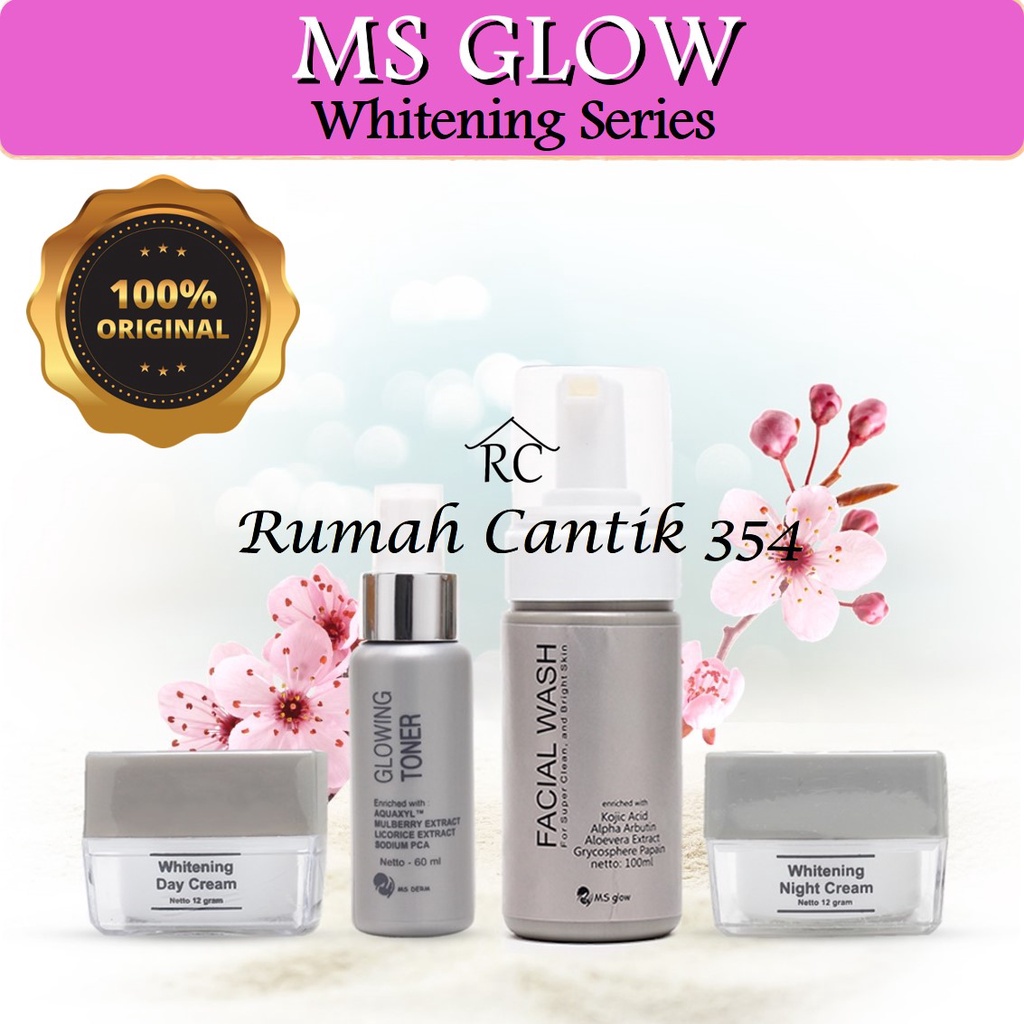 MS Glow Paket Wajah Whitening Series Basic Rumah Cantik 354 Paket Perawatan Mencerahkan Wajah