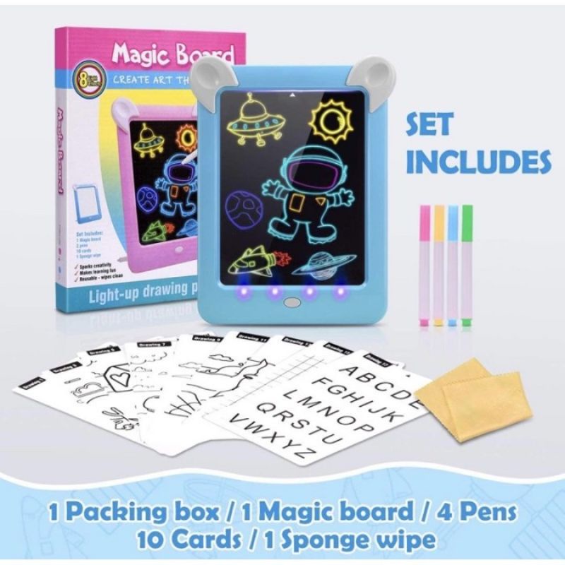 Mainan Drawing Magic Board LED - Papan Tulis Gambar LCD Anak Laki Cewe