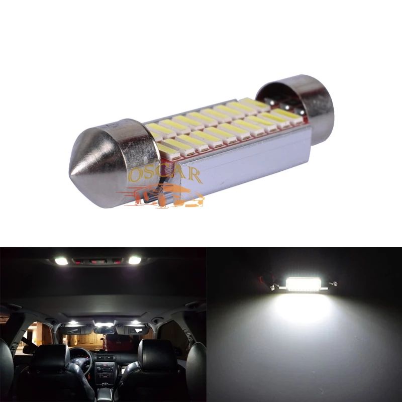 Lampu LED Plafon Kabin Mobil 4014/ 31MM 12SMD &amp; 36MM 16 SMD Headsink Light Canbus Feston