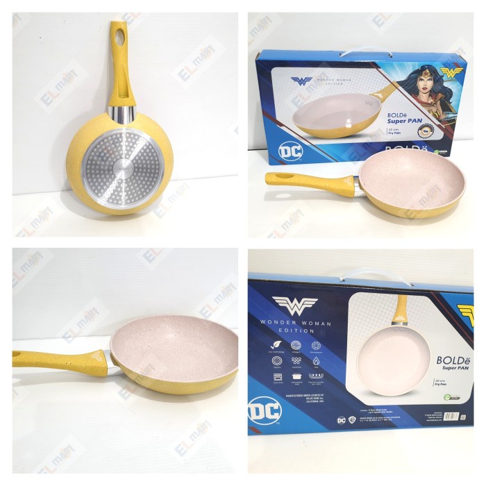 Bolde Frypan 20cm Wonder Woman Series Super Pan Wajan Penggorengan Fry Pan Granite Induksi Kuning Yellow