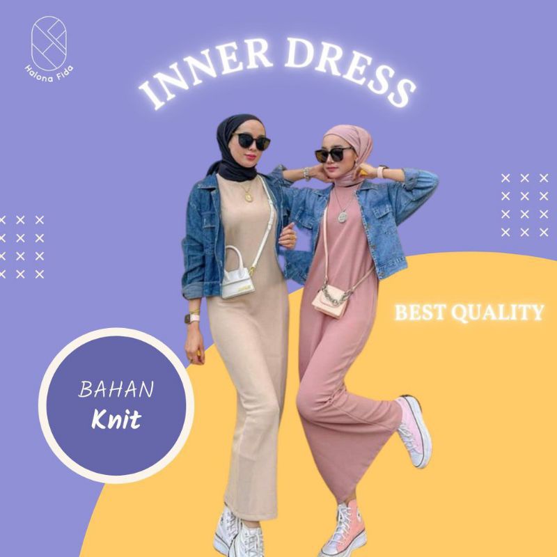 Anya Vest Inner Dress Rajut / Knit Rib Span Premium Adem