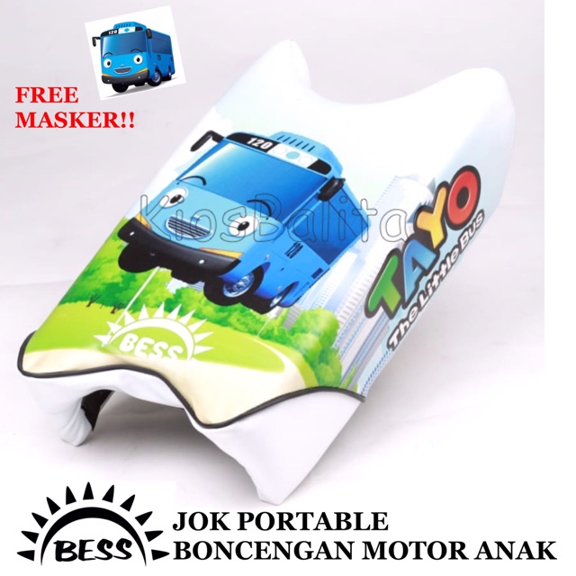 FREE MASKER &amp; BUBBLE WRAP!! JOK PORTABLE PRINTING KURSI BONCENGAN MOTOR ANAK / JOK BONCENG MOTOR