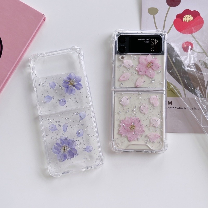 Dried Flower Glitter Case Zfold 4 Zflip 4 3 Zfold 2 Zflip3 Zflip2 Z Flip Fold Casing