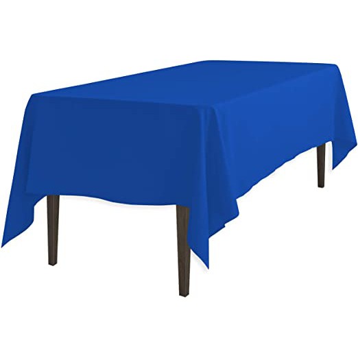 Table Cloth/Taplak Meja Persegi panjang Full Cotton/Damask Blue