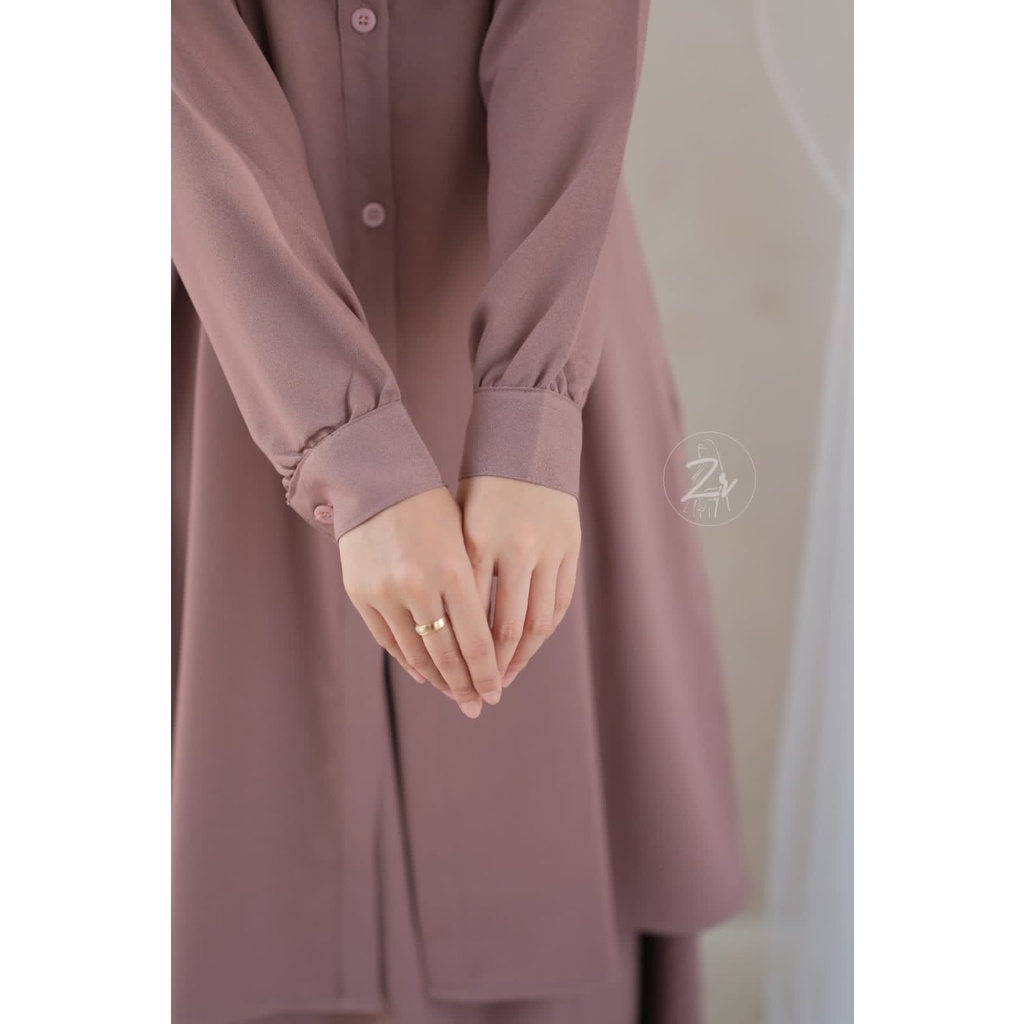 Setelan rok selebgram miza model setelan itycrepe oversize xxl premium busana wanita terbaru ori by ZR gamis malaysia XL XXL