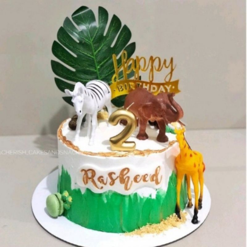 Topper Daun Monstera, Background Daun, Hiasan Kue Daun, Topper Daun